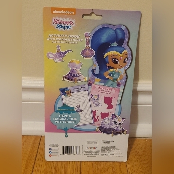 New Nickelodeon Shimmer & Shine Activity Book W/ Wooden Figure & Magnetic Pieces - Picture 4 of 5